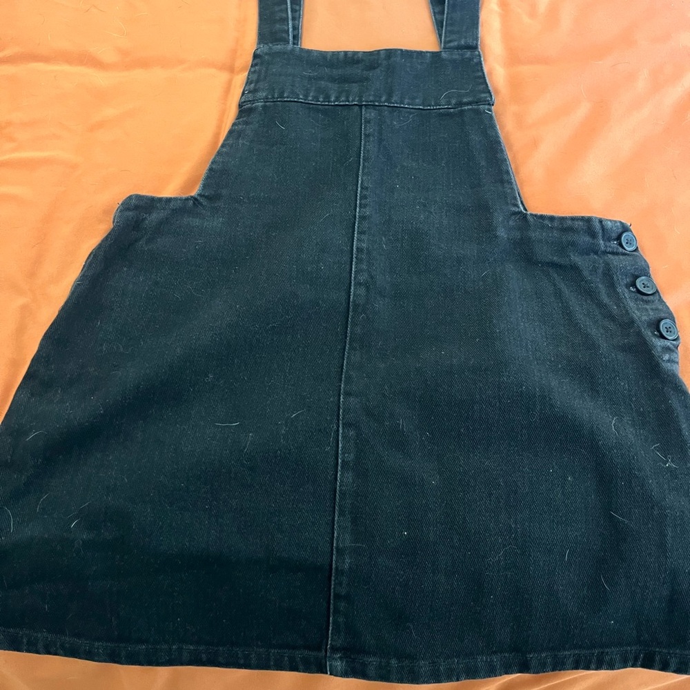 Black Denim Overall Dress
